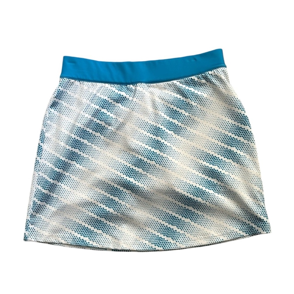 Tommy Armour White & Turquoise Blue Skirt With Built-In Shorts & Pocket